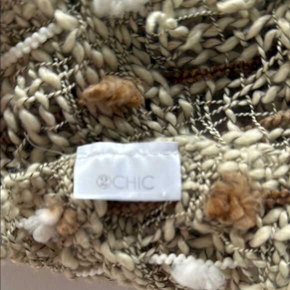 CHIC TEXTURED NEUTRAL NATURAL RECTANGULAR SCARF TEXTURED BEIGE TAN WHITE - Picture 5 of 9